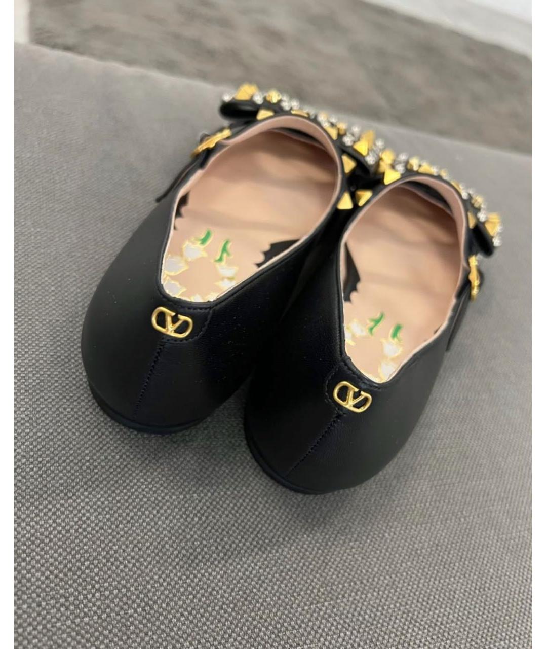 VALENTINO Черные кожаные балетки, фото 4