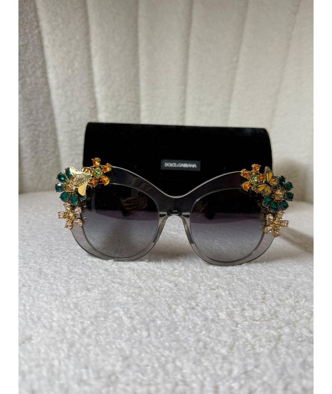 DOLCE&GABBANA Серые пластиковые солнцезащитные очки, фото 4