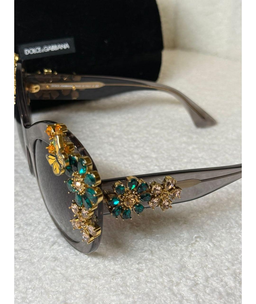 DOLCE&GABBANA Серые пластиковые солнцезащитные очки, фото 2