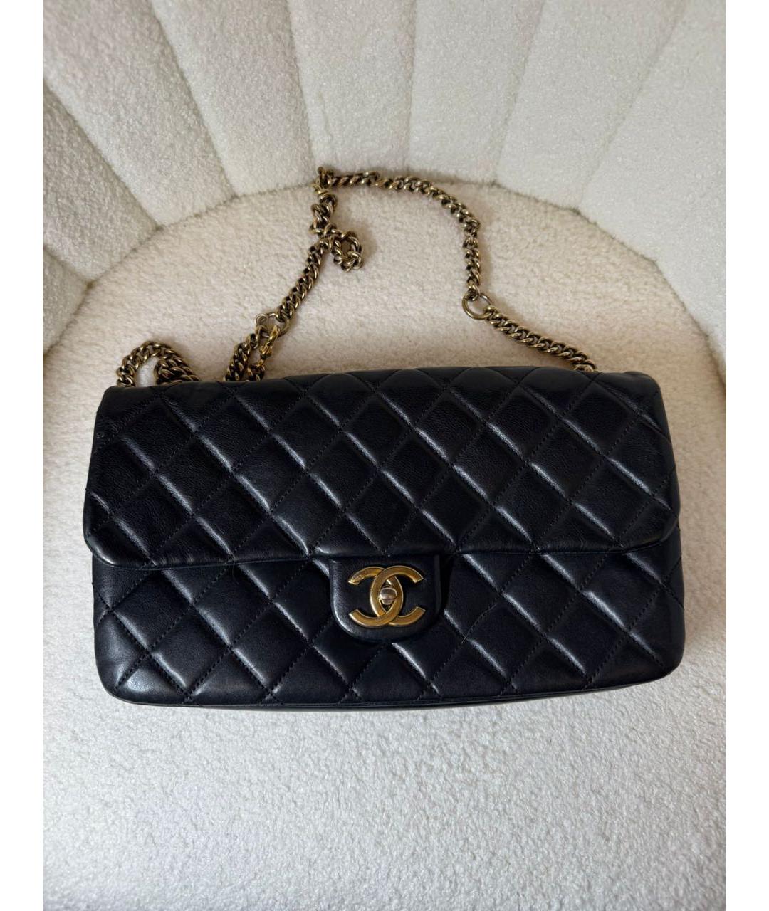 CHANEL Черная кожаная сумка через плечо, фото 3