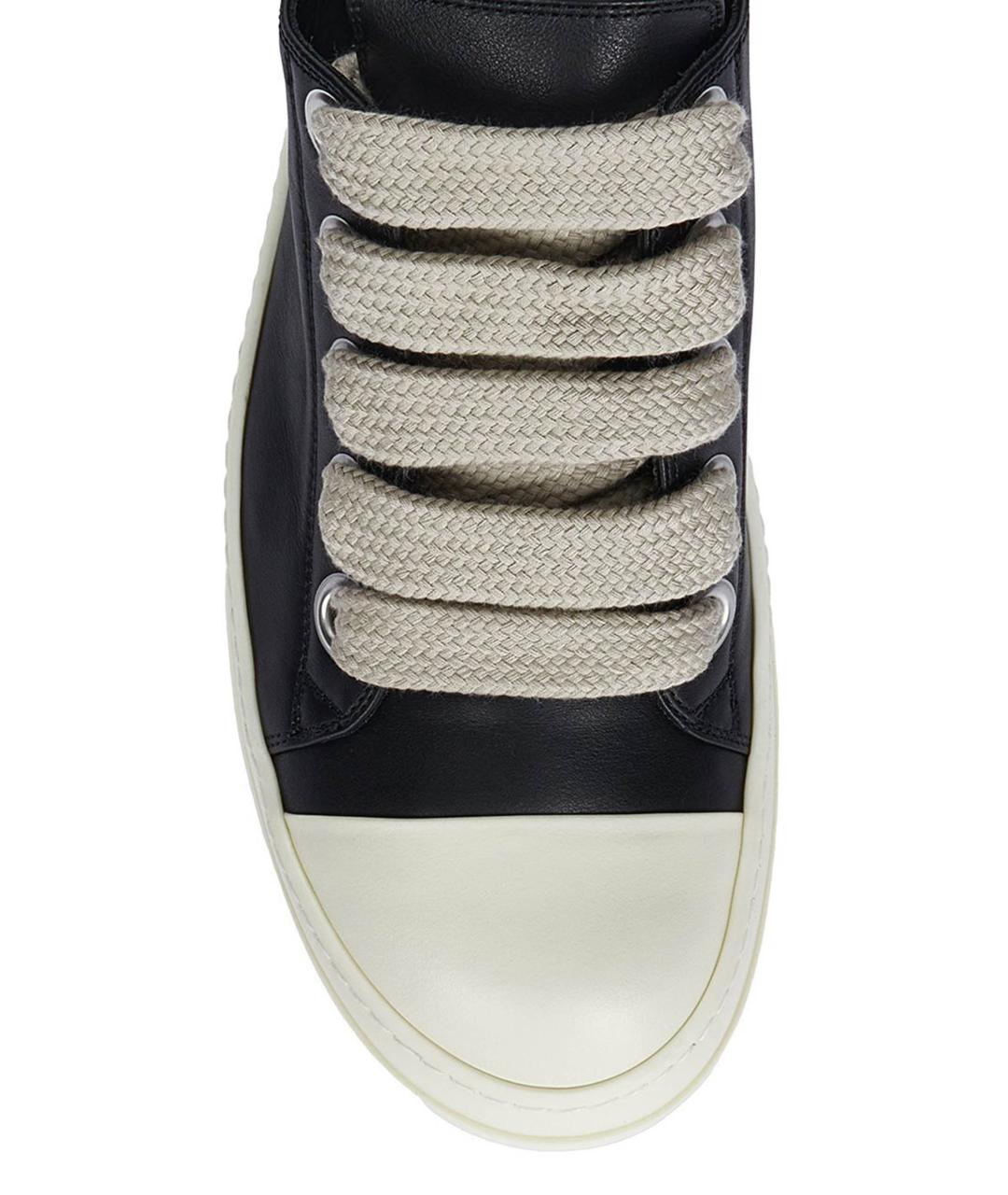 RICK OWENS Черные кожаные кеды, фото 5