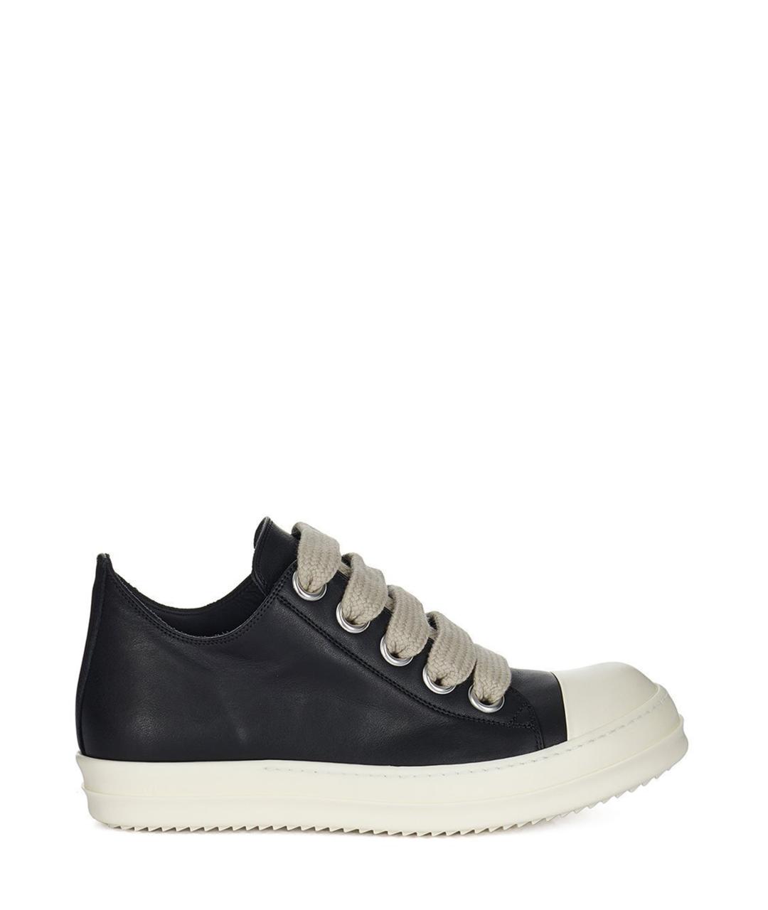 RICK OWENS Черные кожаные кеды, фото 1