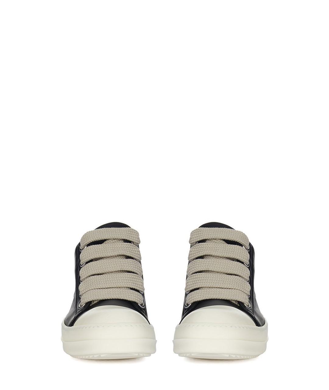 RICK OWENS Черные кожаные кеды, фото 2