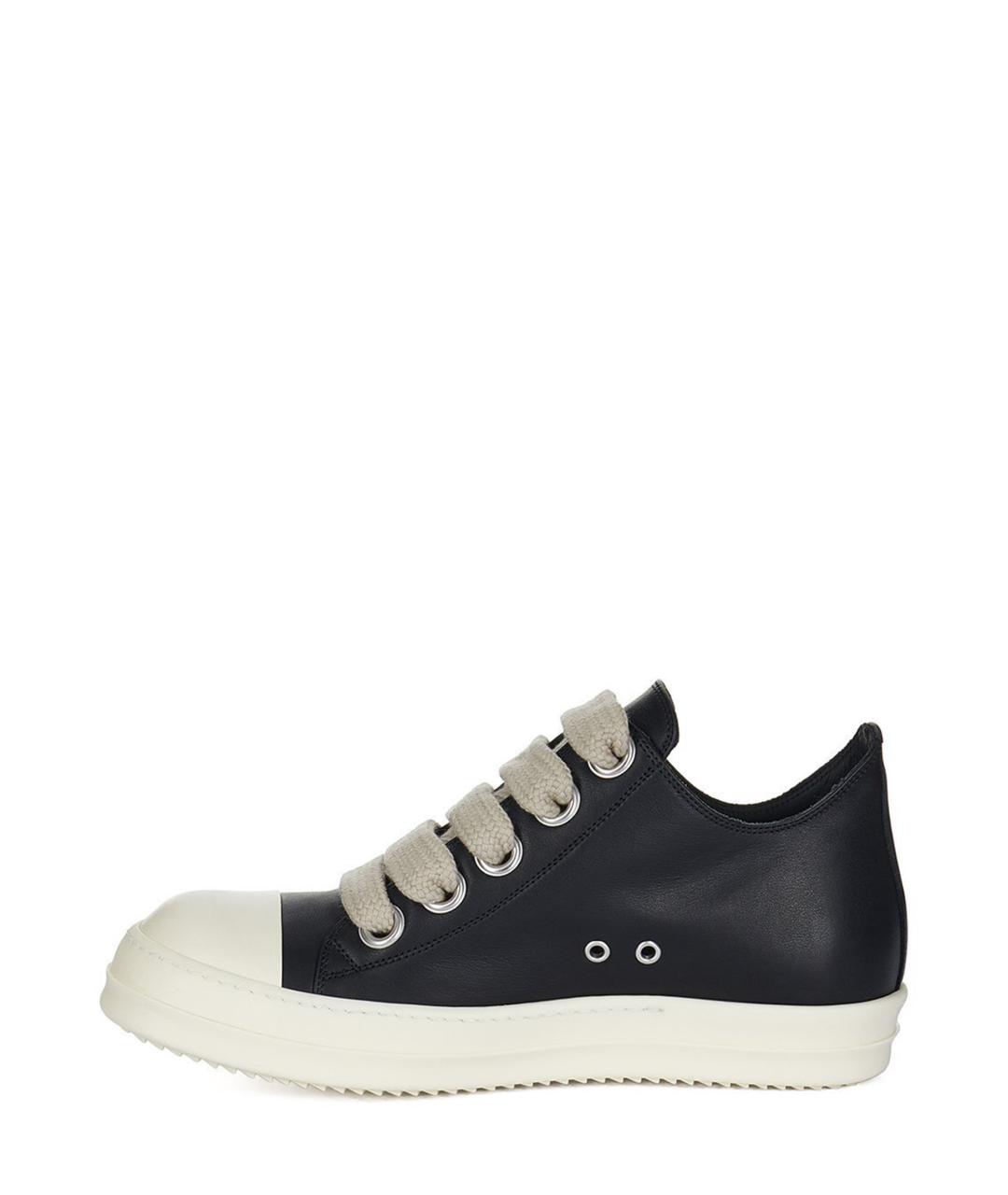 RICK OWENS Черные кожаные кеды, фото 3
