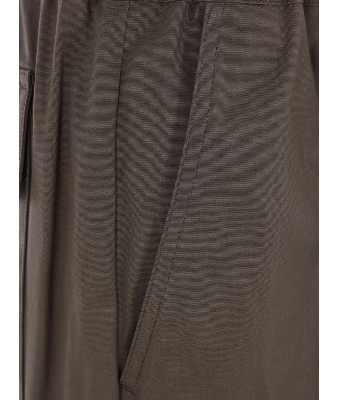 RICK OWENS Зеленые хлопковые повседневные брюки, фото 3