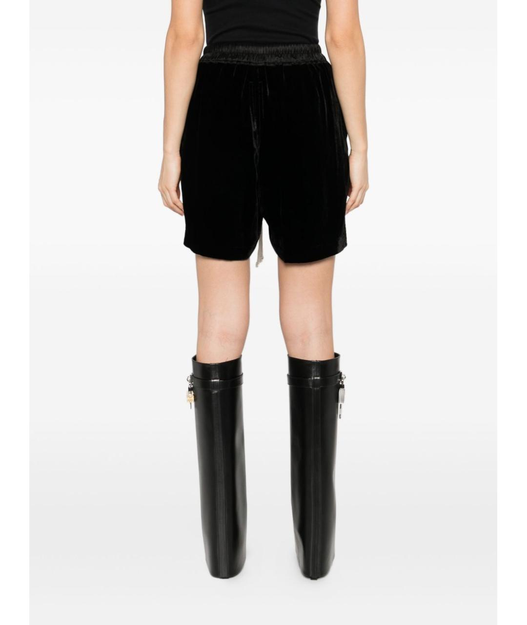 RICK OWENS Черные вискозные шорты, фото 4