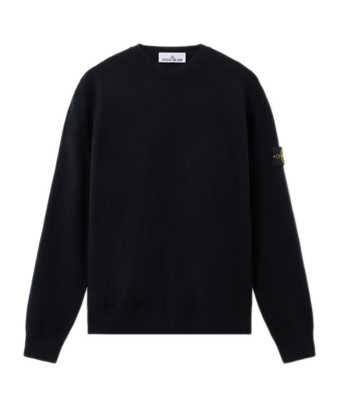 STONE ISLAND Черный шерстяной джемпер / свитер, фото 1