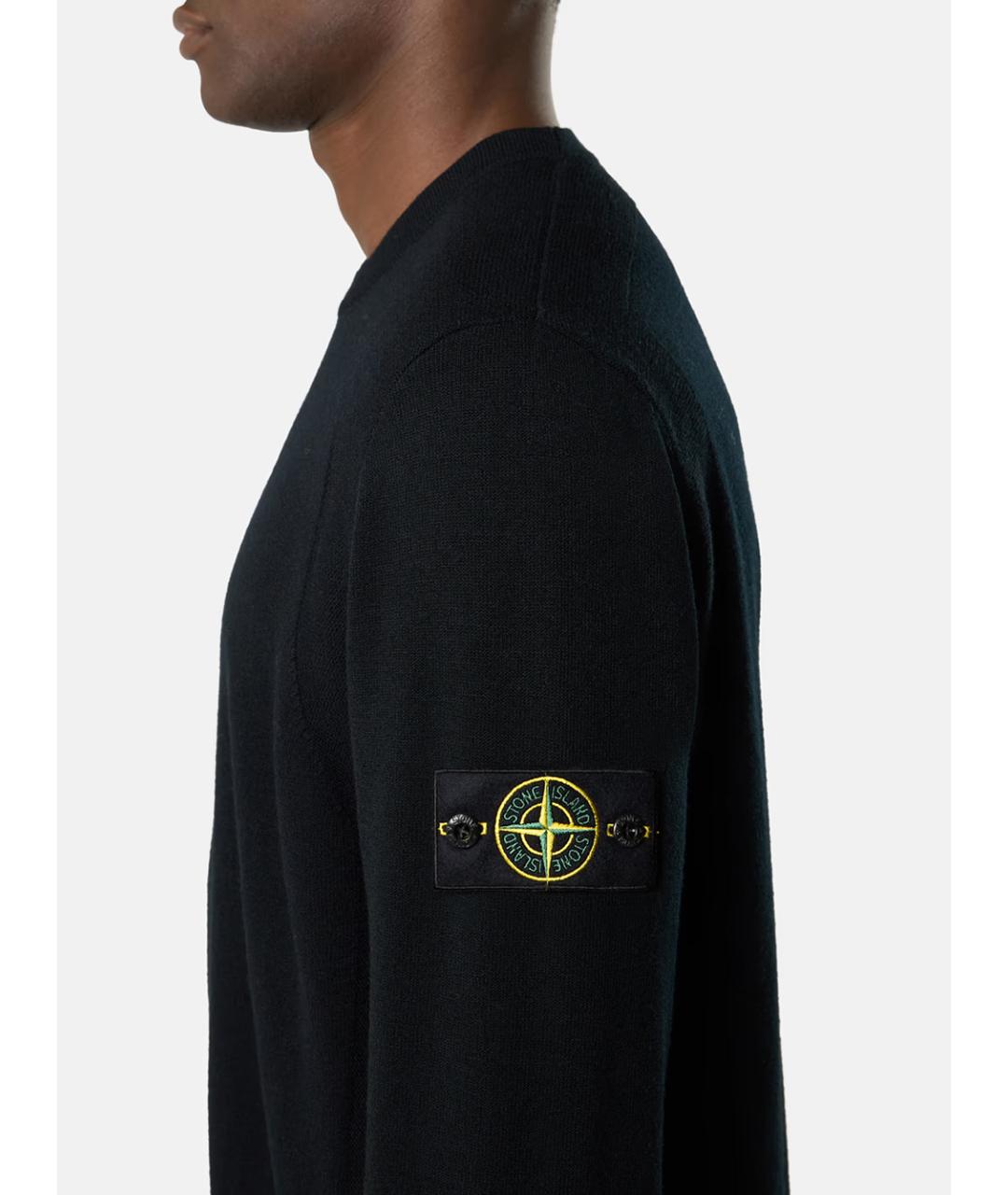 STONE ISLAND Черный шерстяной джемпер / свитер, фото 5