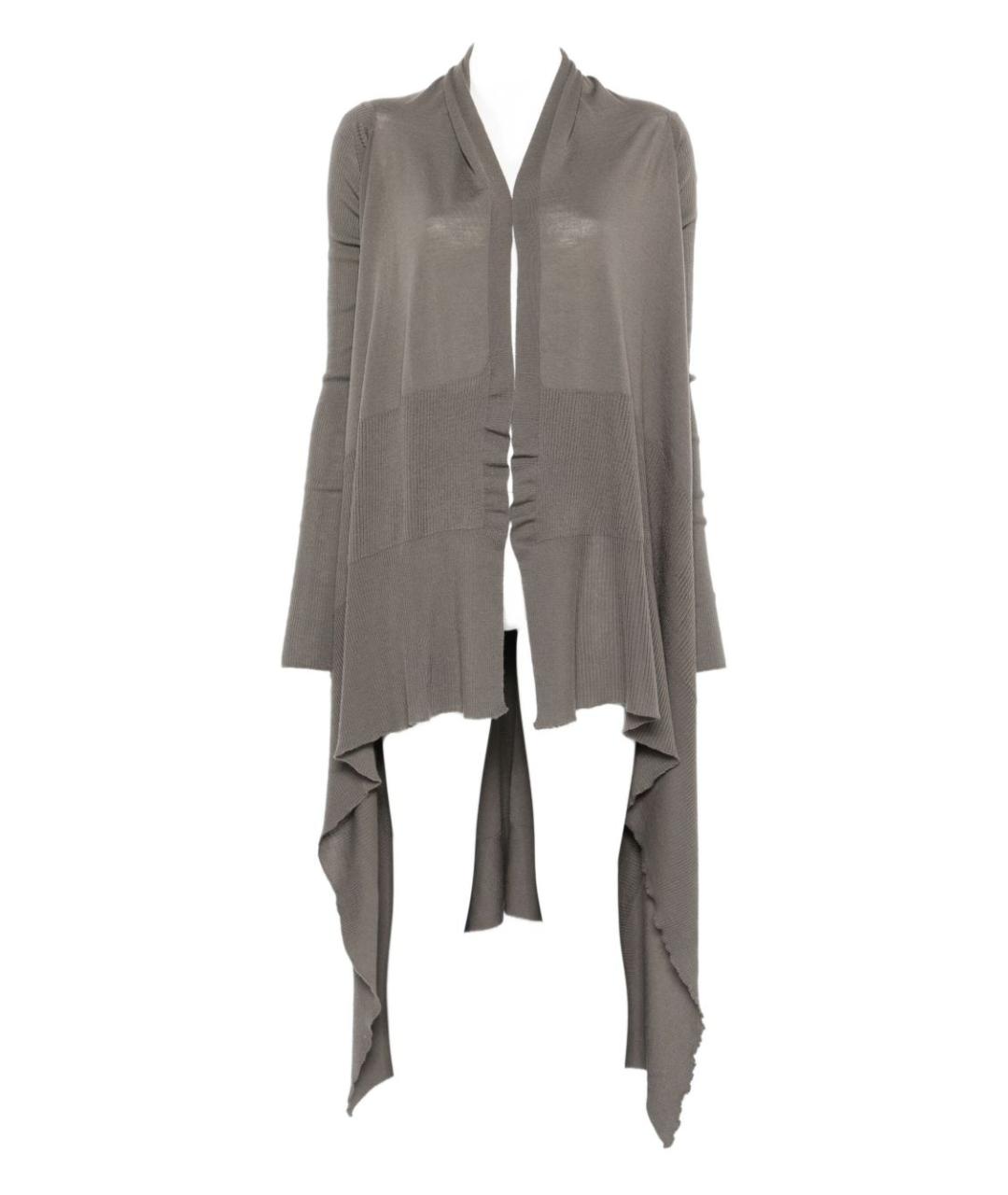 RICK OWENS Серый шерстяной кардиган, фото 1