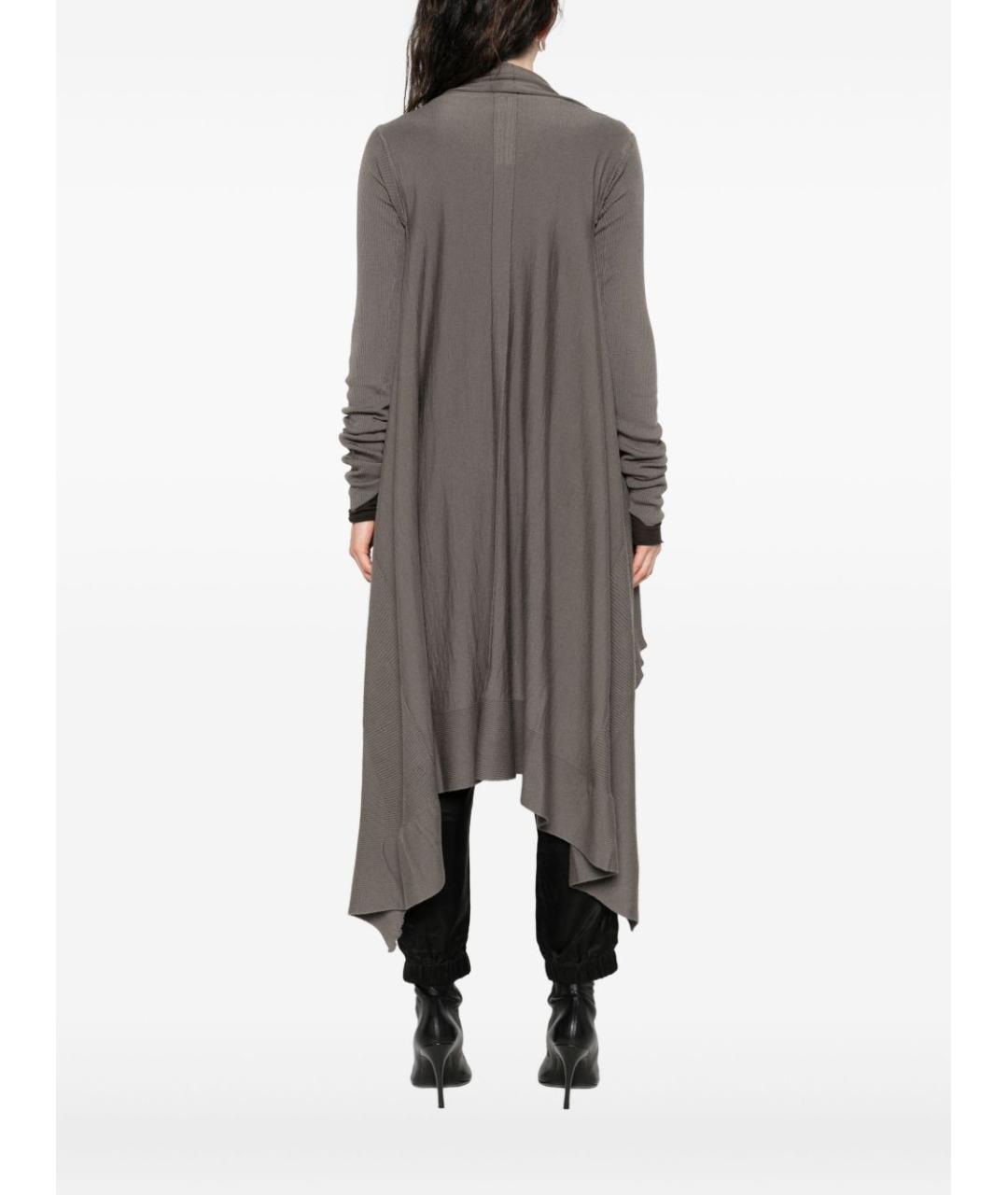 RICK OWENS Серый шерстяной кардиган, фото 4