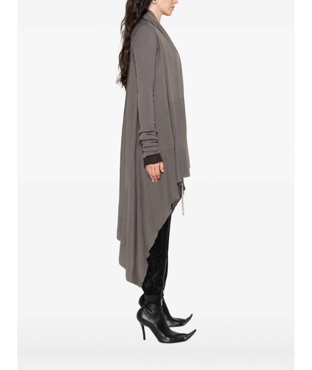 RICK OWENS Серый шерстяной кардиган, фото 3