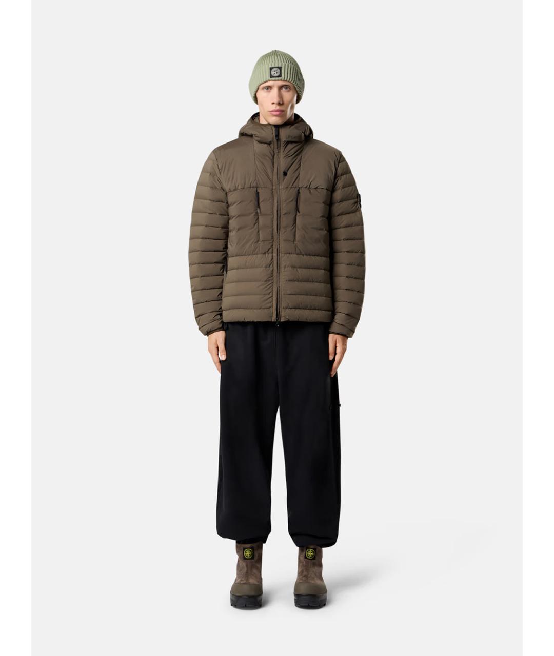STONE ISLAND Хаки полиамидовая куртка, фото 3