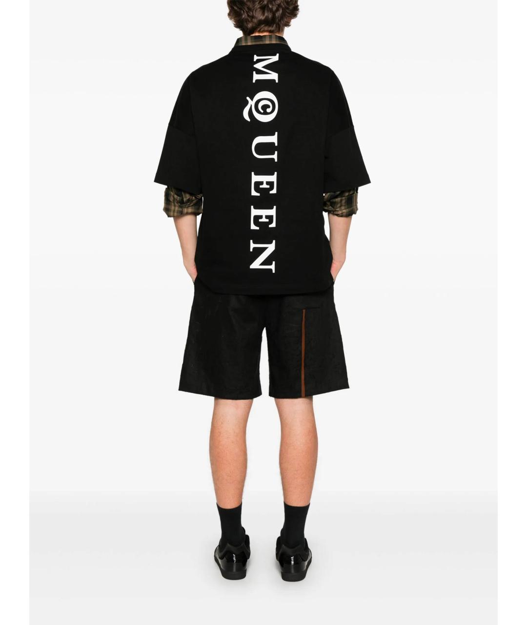 ALEXANDER MCQUEEN Черная хлопковая футболка, фото 2