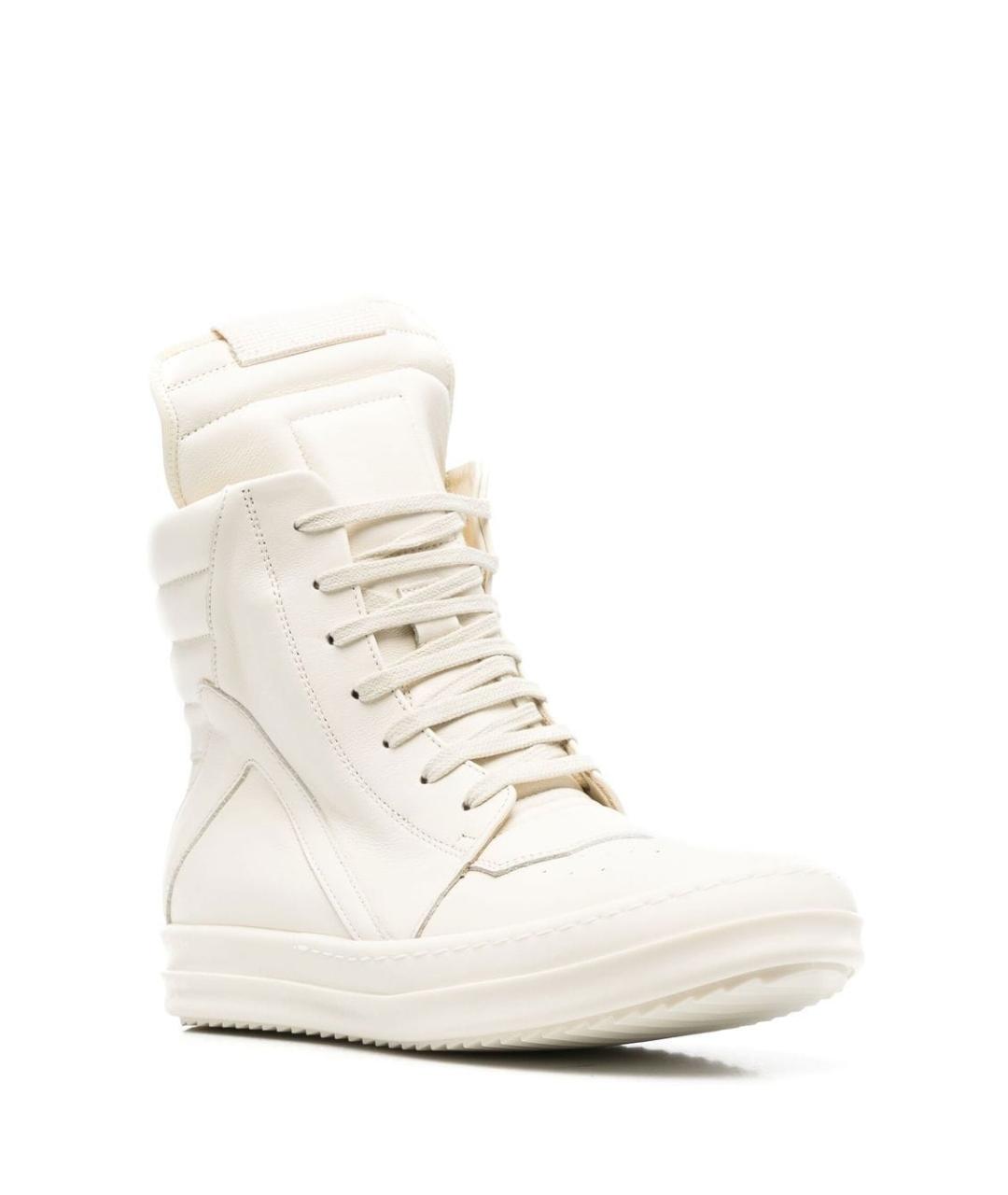 RICK OWENS Белые кожаные кеды, фото 2