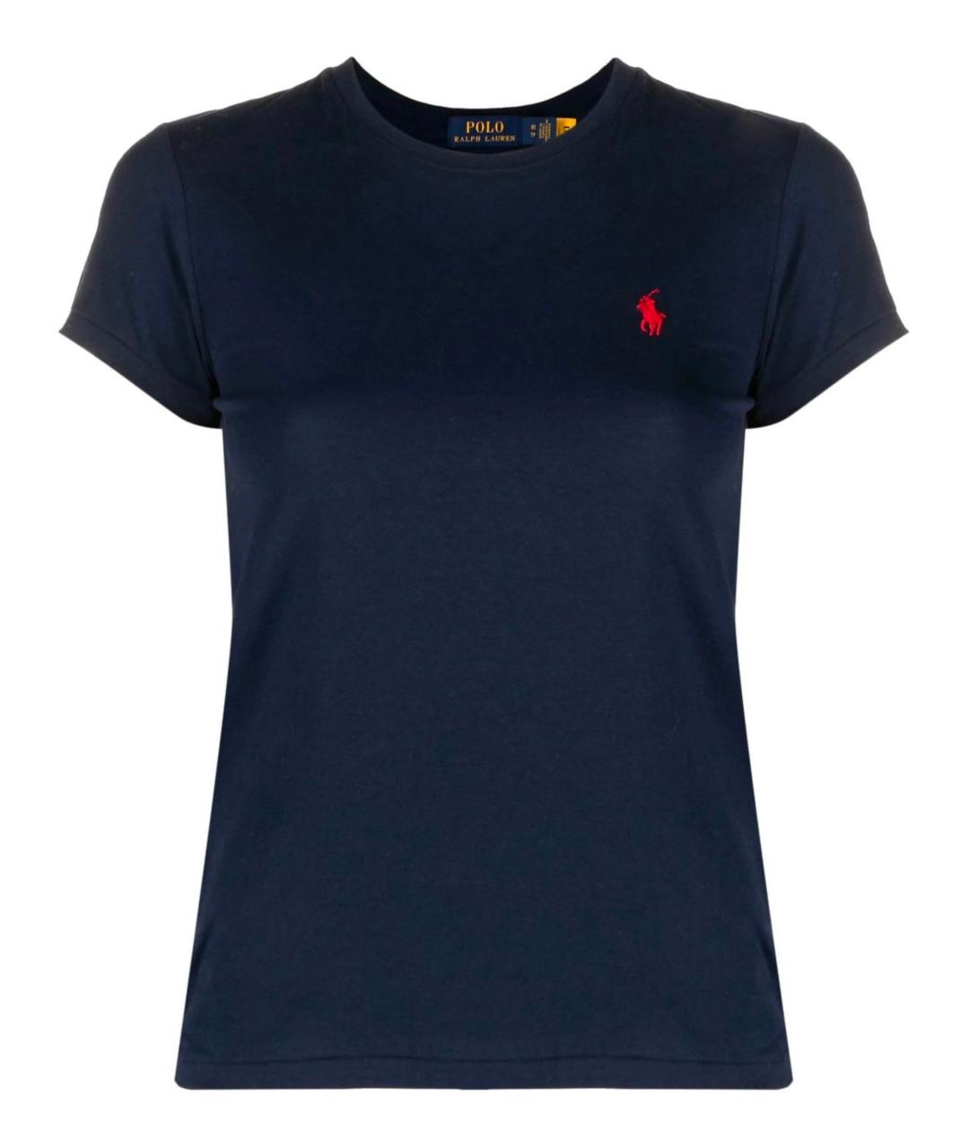 POLO RALPH LAUREN Темно-синяя хлопковая футболка, фото 1