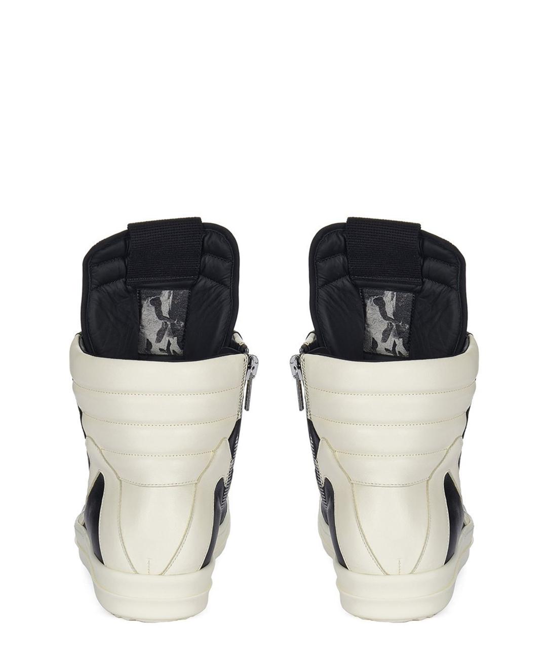 RICK OWENS Черные кожаные низкие кроссовки / кеды, фото 4