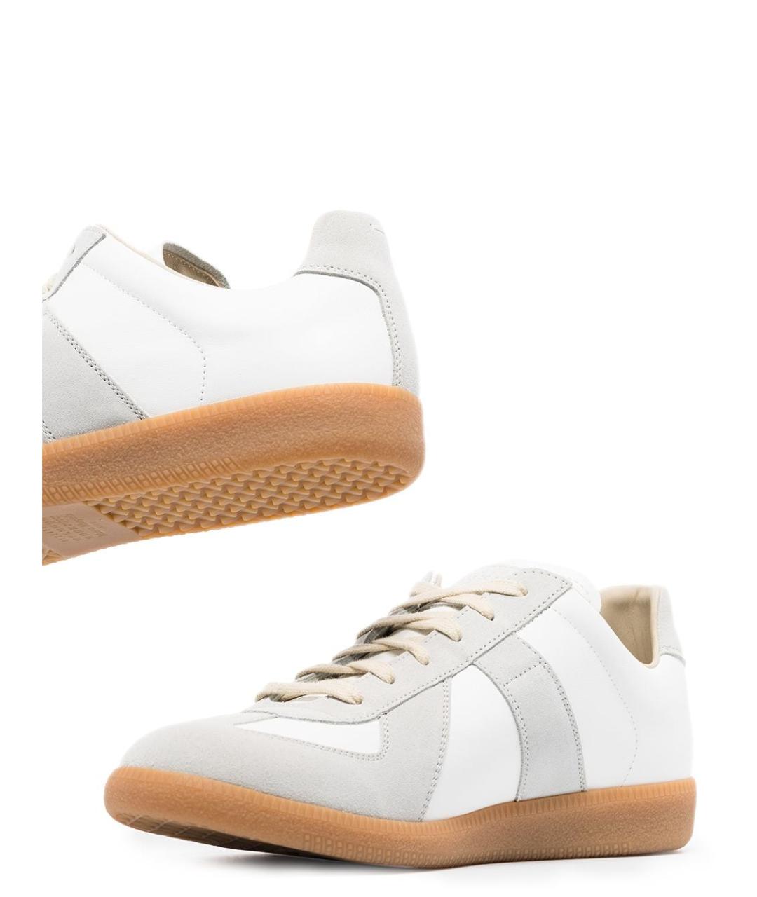 MAISON MARGIELA Белые кожаные низкие ботинки, фото 2