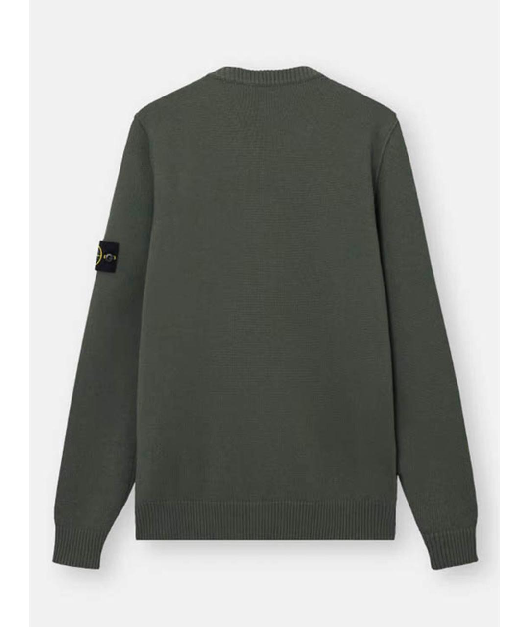 STONE ISLAND Зеленый шерстяной джемпер / свитер, фото 6