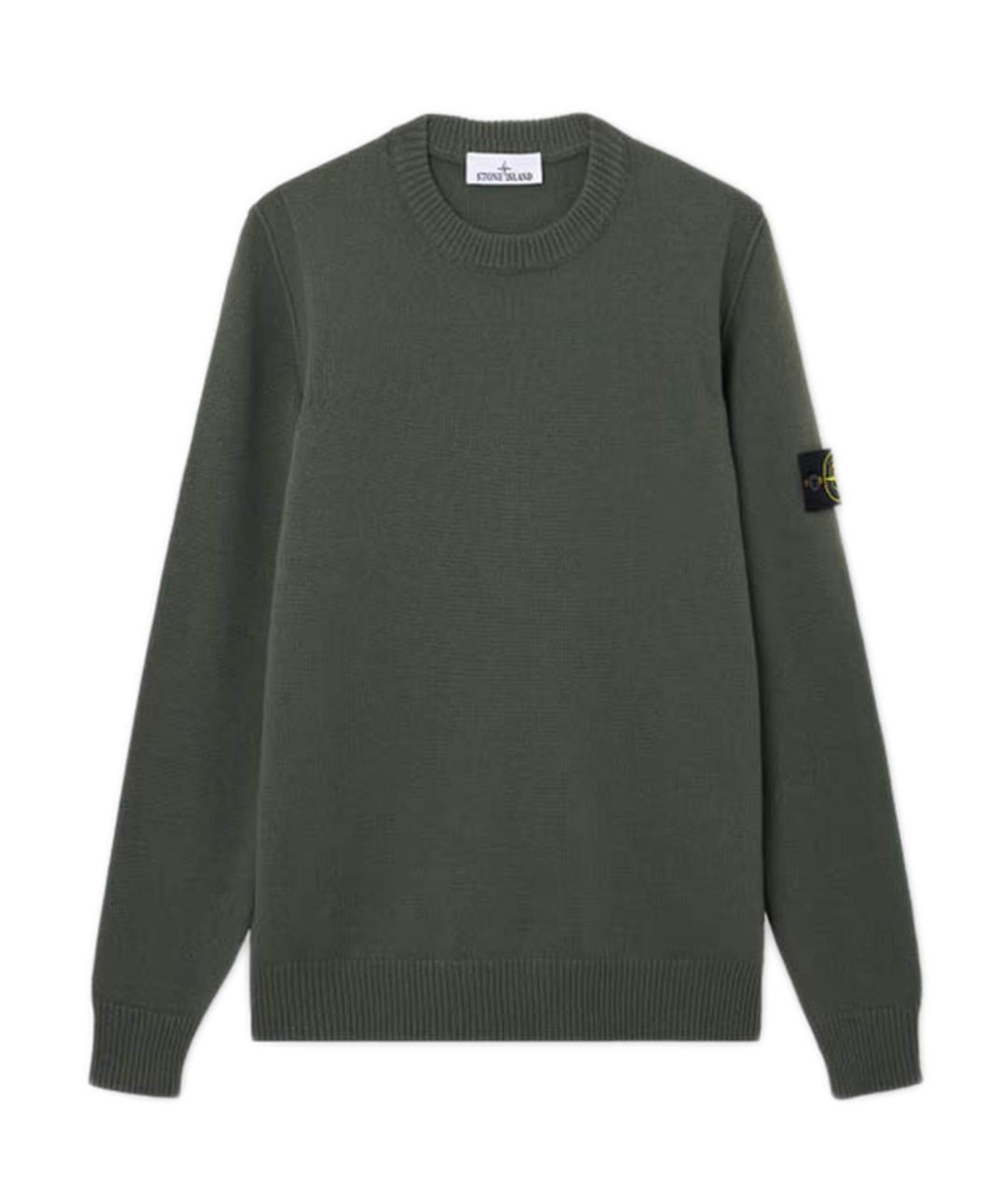 STONE ISLAND Зеленый шерстяной джемпер / свитер, фото 1