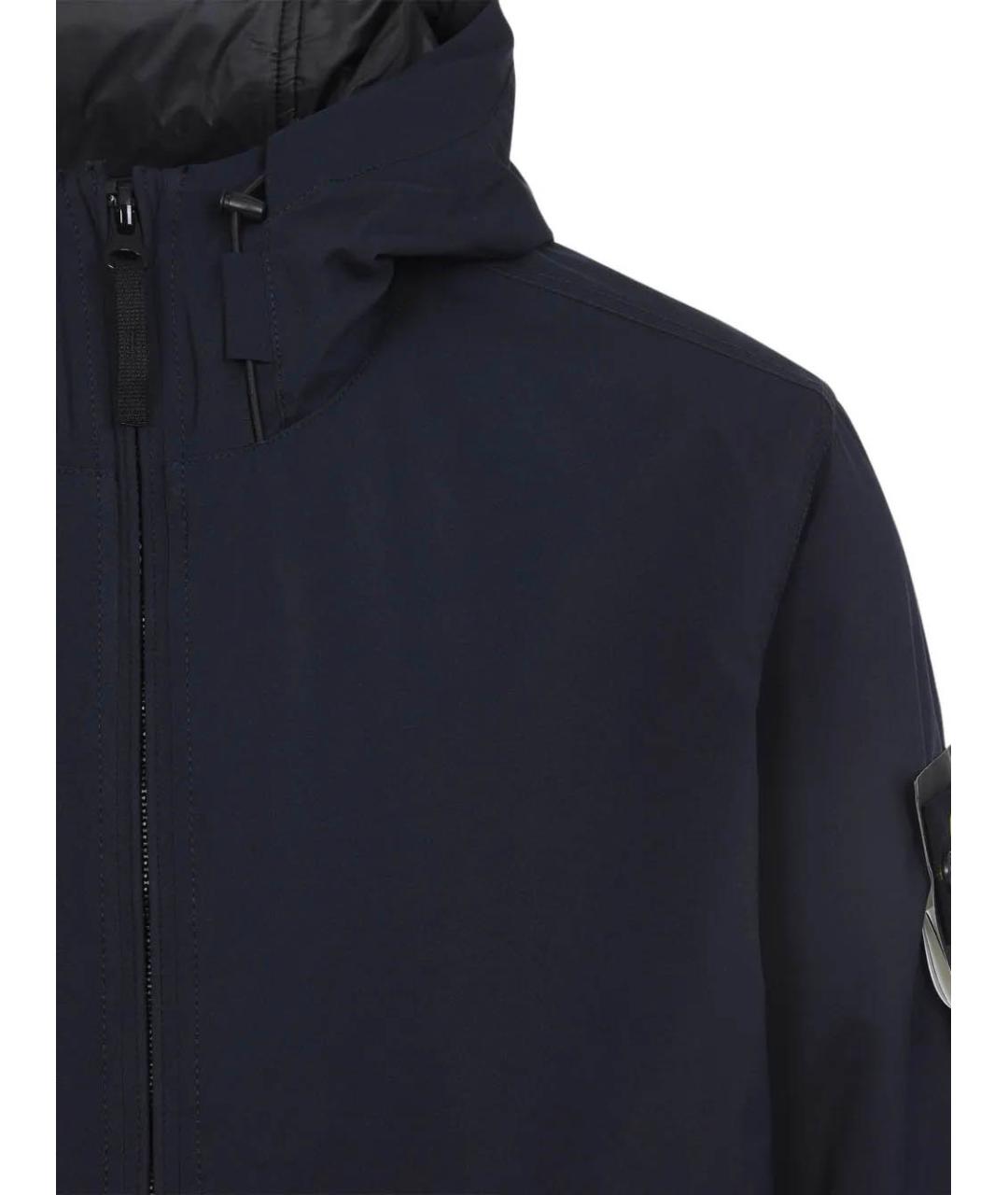 STONE ISLAND Темно-синяя полиэстеровая куртка, фото 4