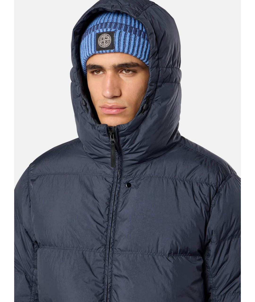 STONE ISLAND Темно-синяя полиамидовая куртка, фото 4