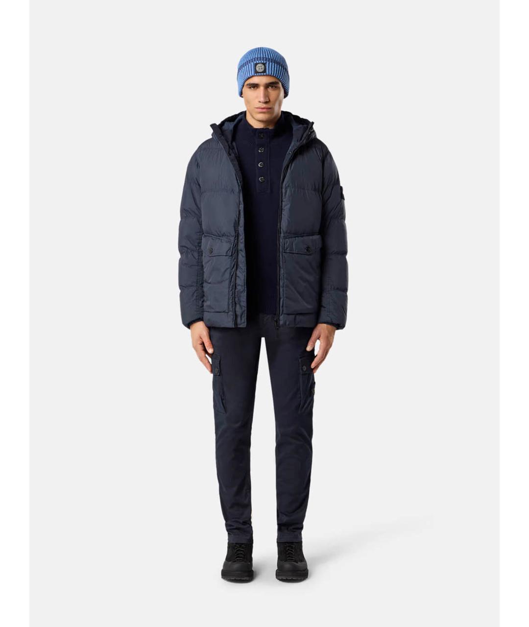 STONE ISLAND Темно-синяя полиамидовая куртка, фото 2