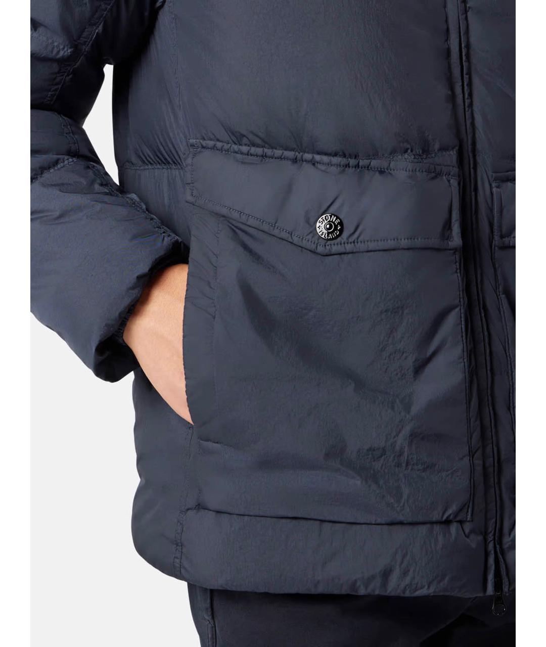 STONE ISLAND Темно-синяя полиамидовая куртка, фото 5