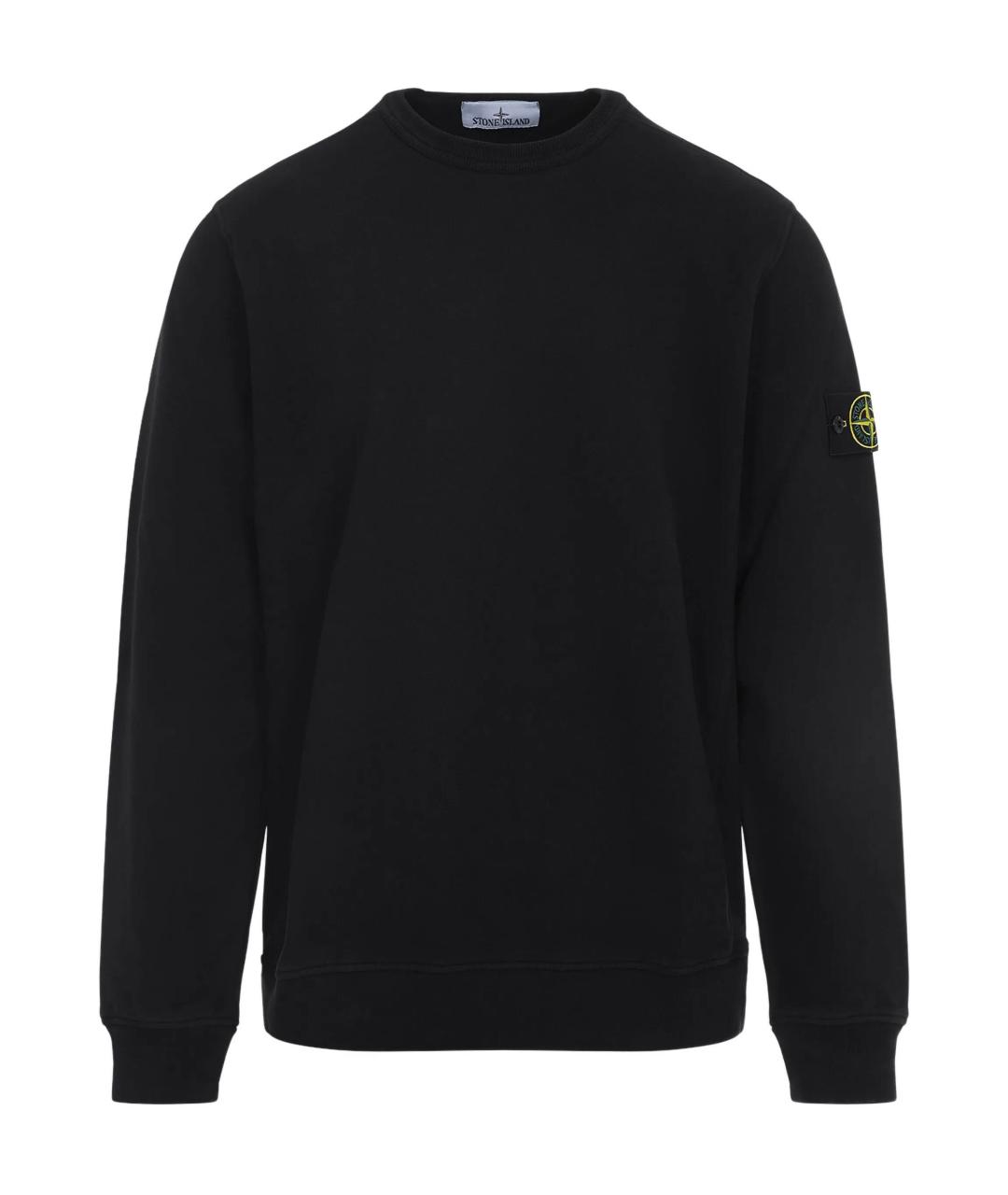 STONE ISLAND Черный хлопковый джемпер / свитер, фото 1