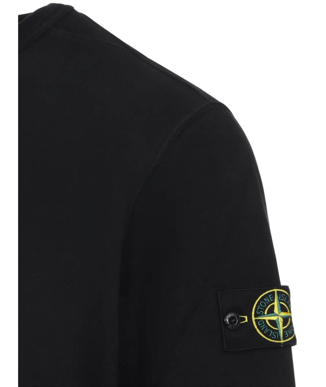 STONE ISLAND Черный хлопковый джемпер / свитер, фото 3