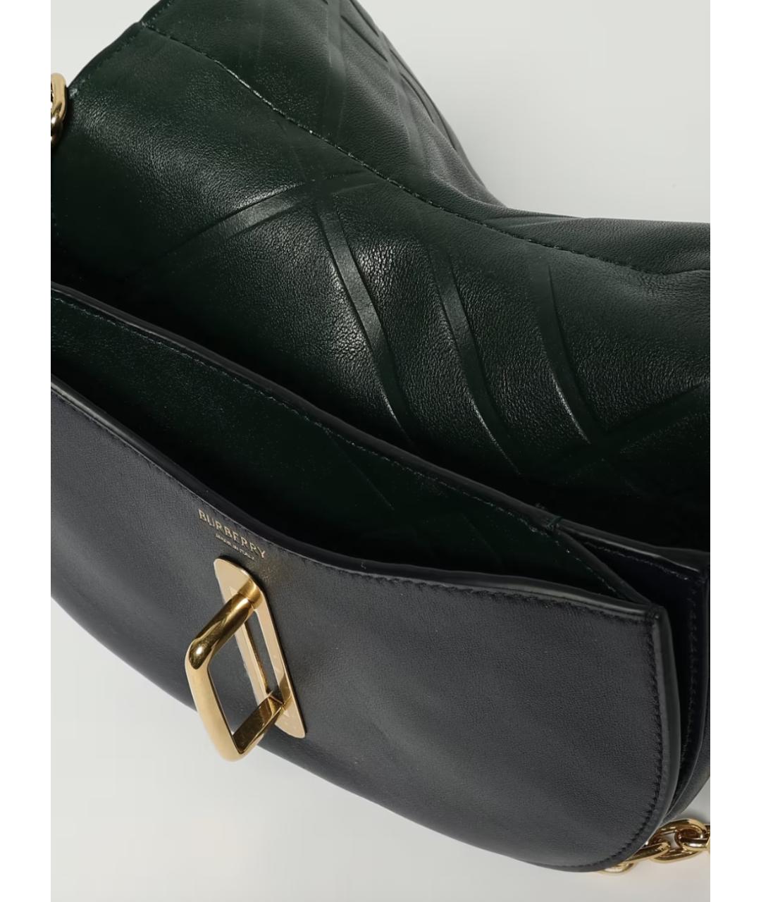 BURBERRY Зеленая кожаная сумка через плечо, фото 4