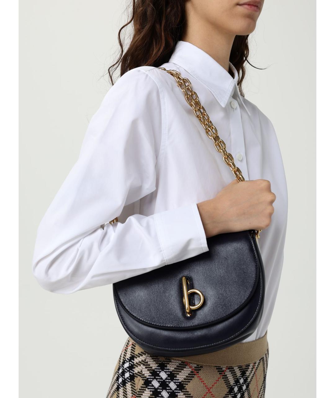 BURBERRY Зеленая кожаная сумка через плечо, фото 3