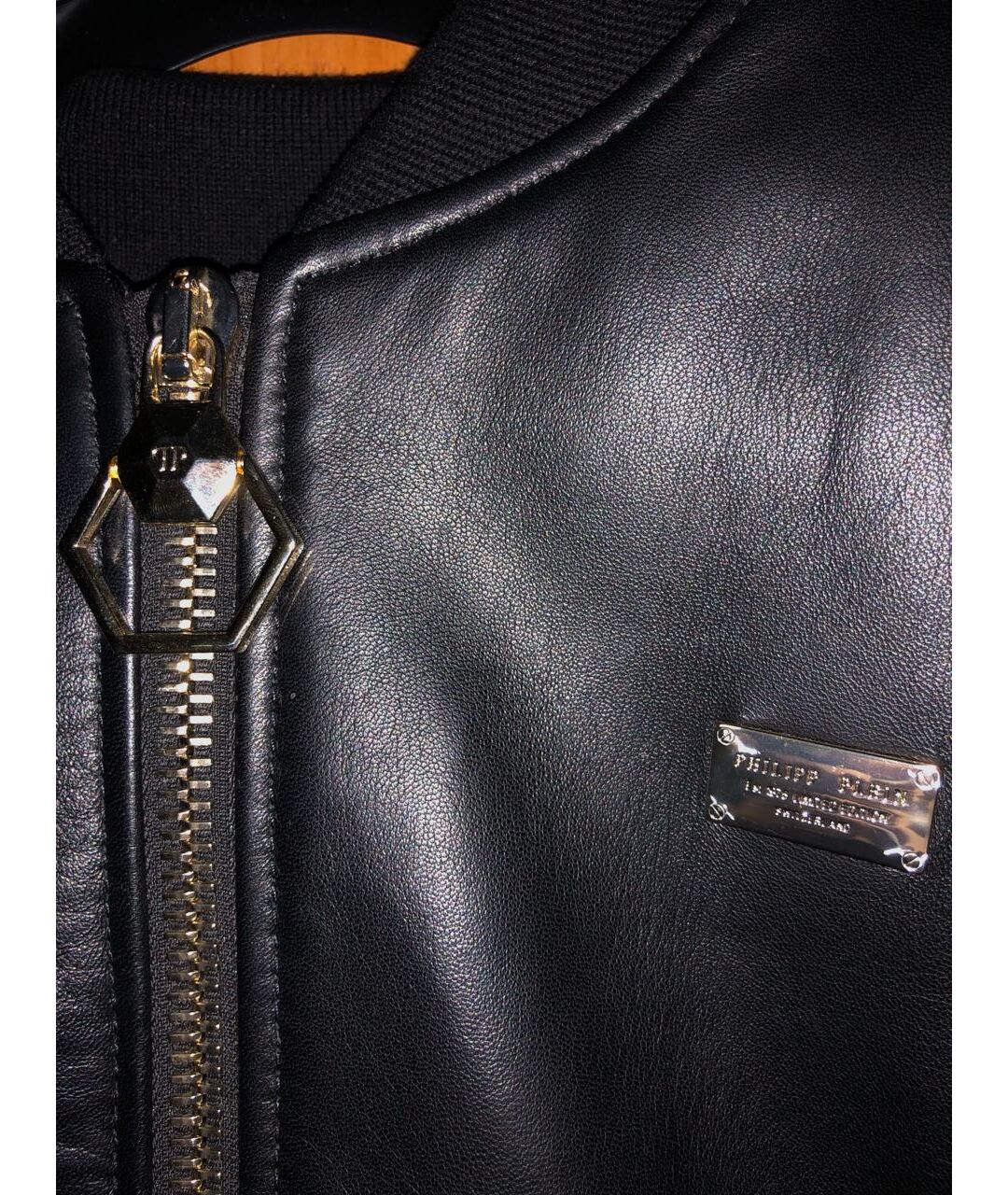 PHILIPP PLEIN Черная кожаная куртка, фото 4