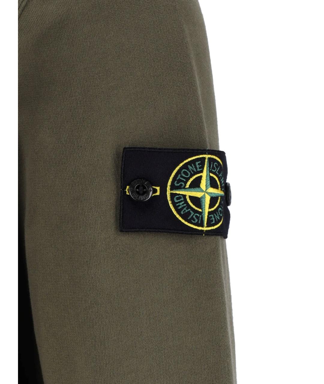 STONE ISLAND Зеленая хлопковая водолазка, фото 3