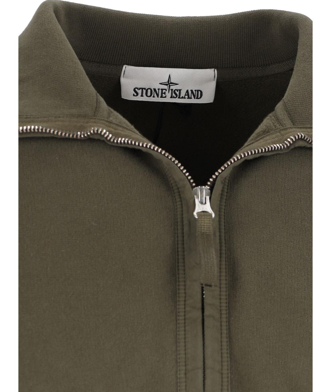 STONE ISLAND Зеленая хлопковая водолазка, фото 4