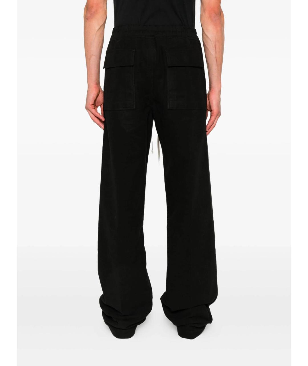 RICK OWENS Черные хлопковые повседневные брюки, фото 4