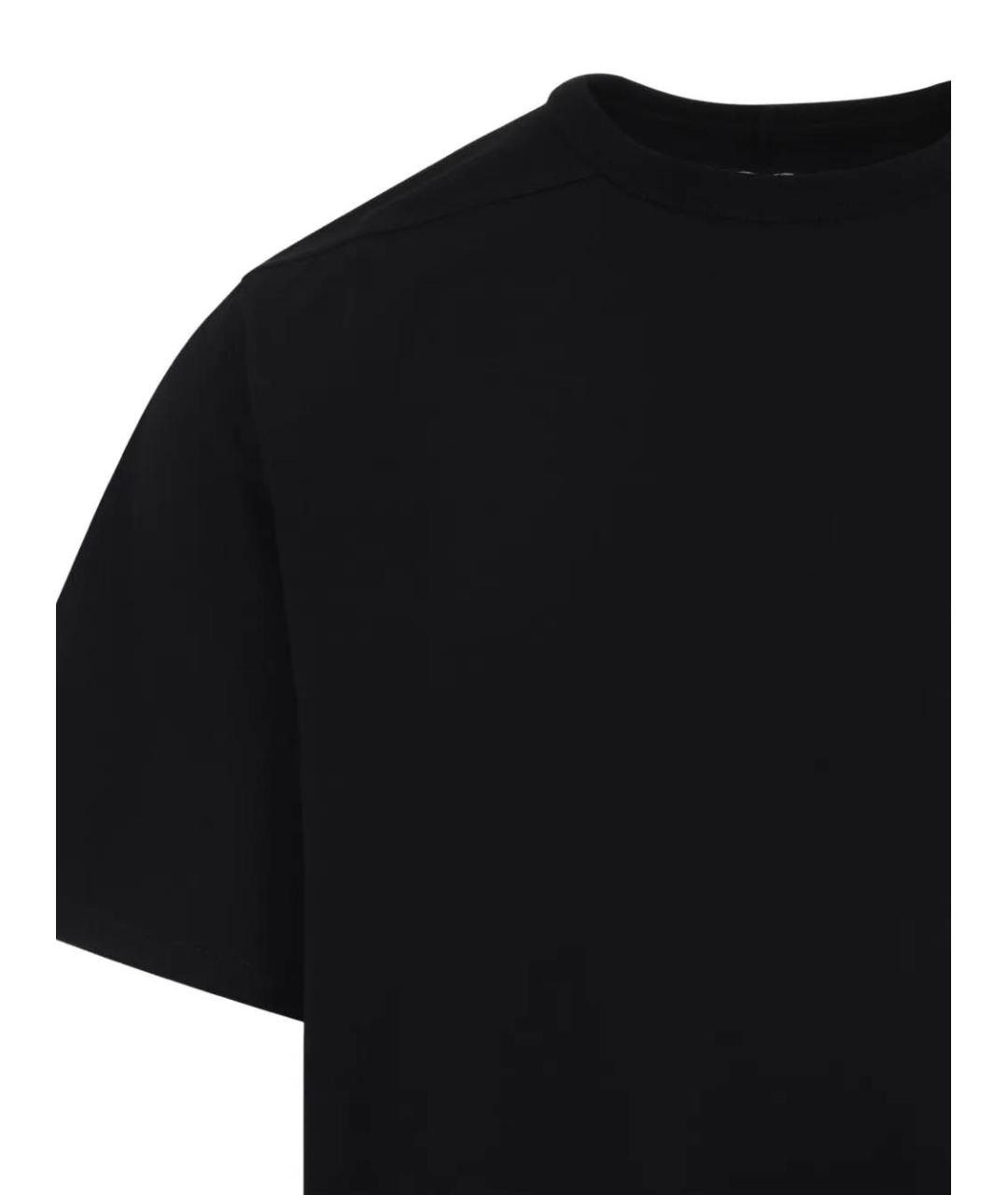 RICK OWENS Черная хлопковая футболка, фото 3