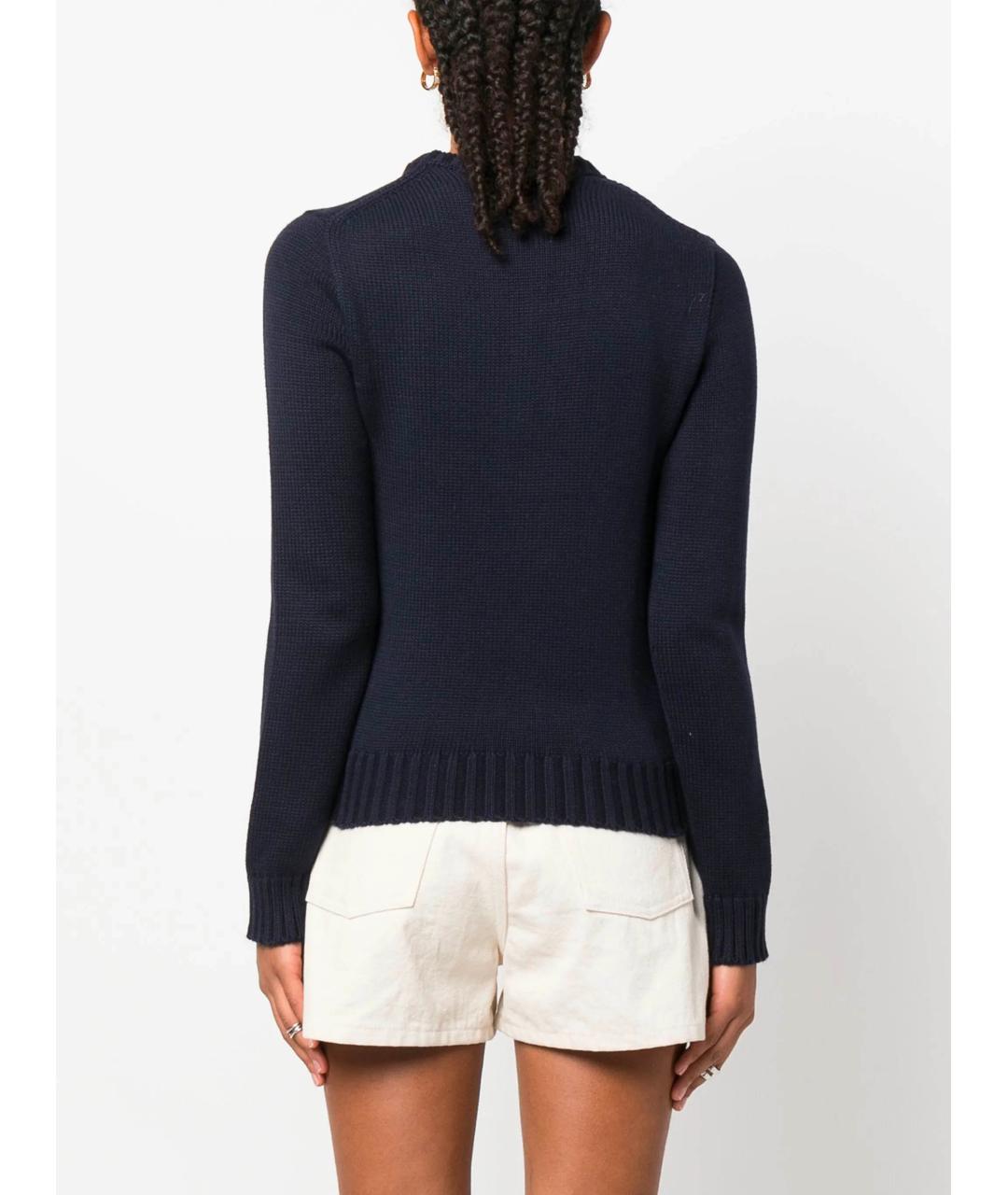 POLO RALPH LAUREN Темно-синий хлопковый джемпер / свитер, фото 4