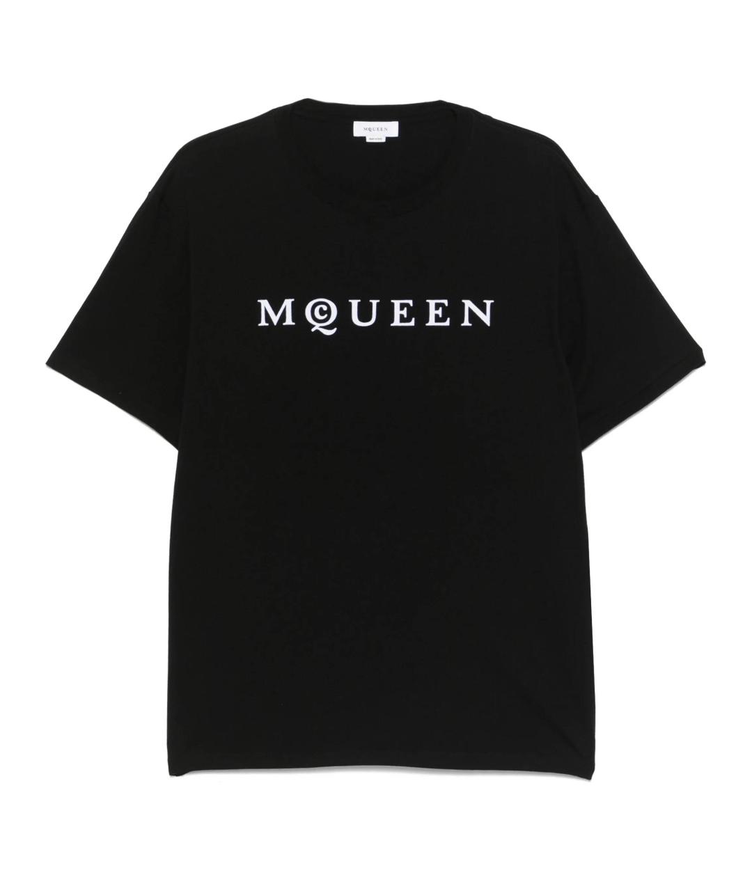 ALEXANDER MCQUEEN Черная хлопковая футболка, фото 1