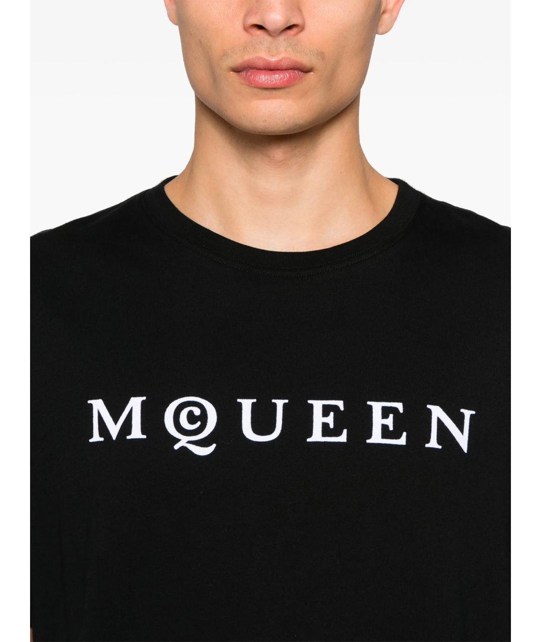 ALEXANDER MCQUEEN Черная хлопковая футболка, фото 4