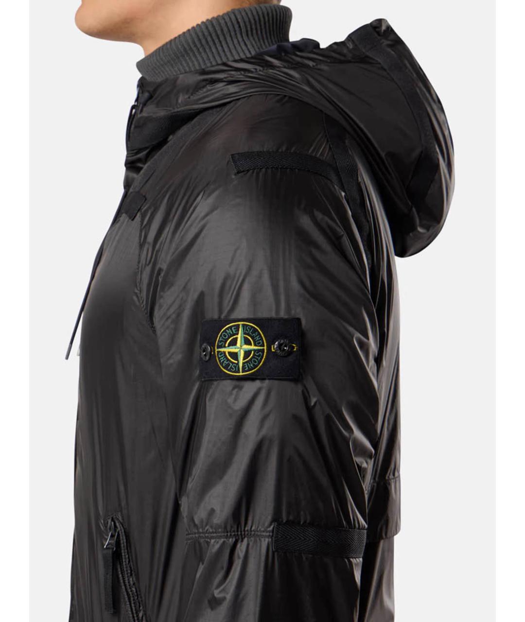 STONE ISLAND Черная полиамидовая куртка, фото 4