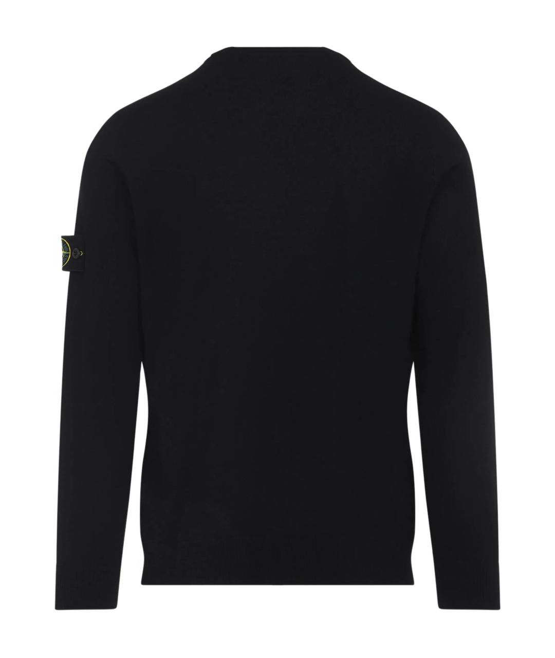 STONE ISLAND Черный шерстяной джемпер / свитер, фото 2