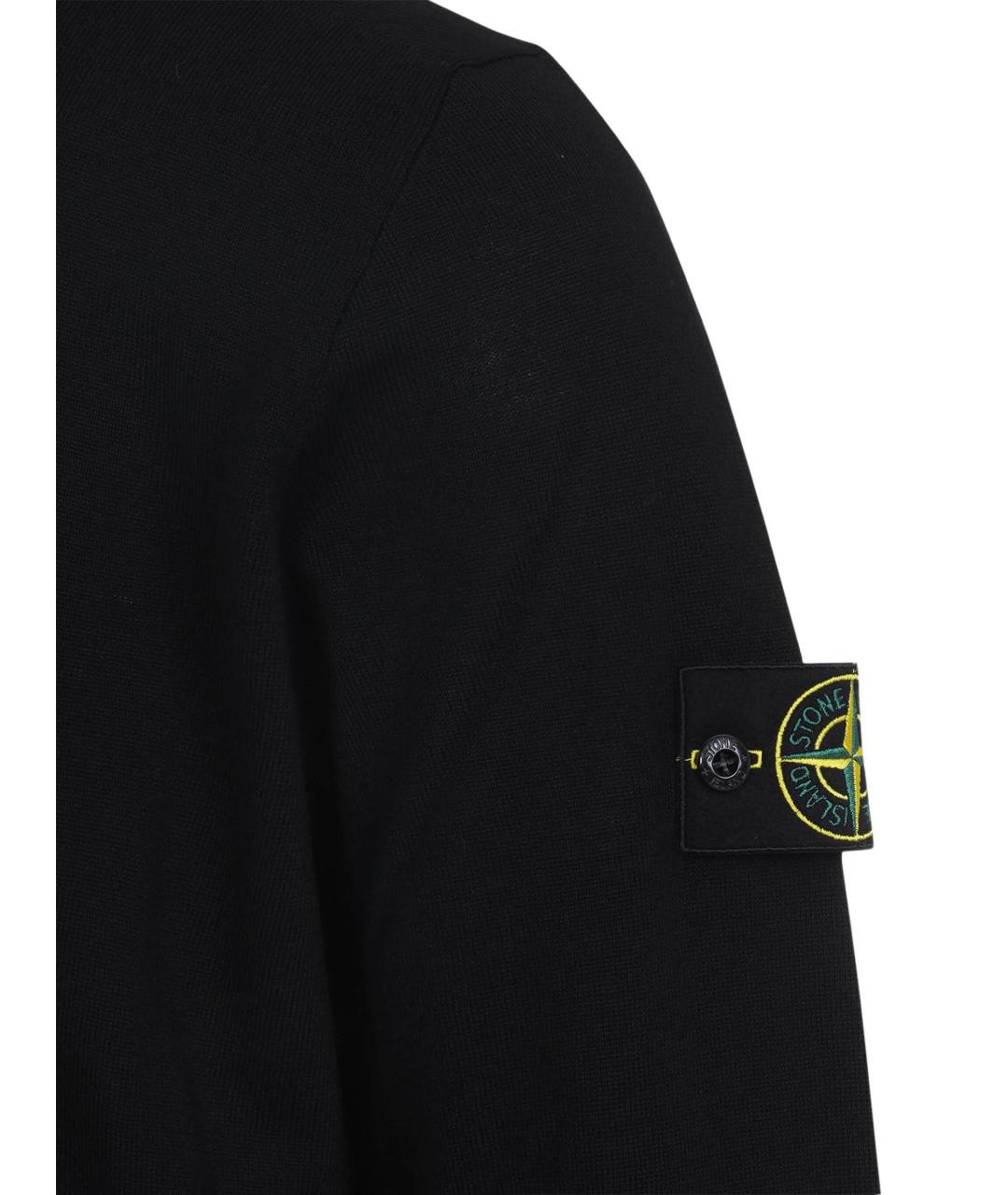 STONE ISLAND Черный шерстяной джемпер / свитер, фото 3