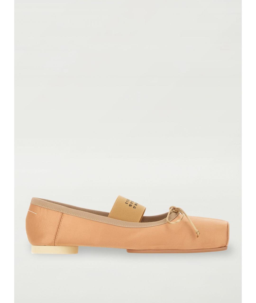 MM6 MAISON MARGIELA Бежевые текстильные балетки, фото 5