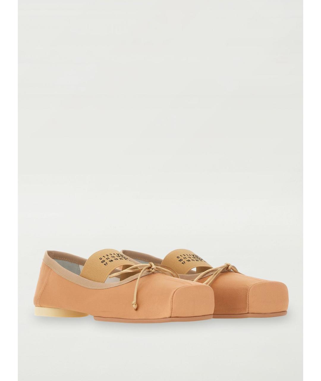 MM6 MAISON MARGIELA Бежевые текстильные балетки, фото 2