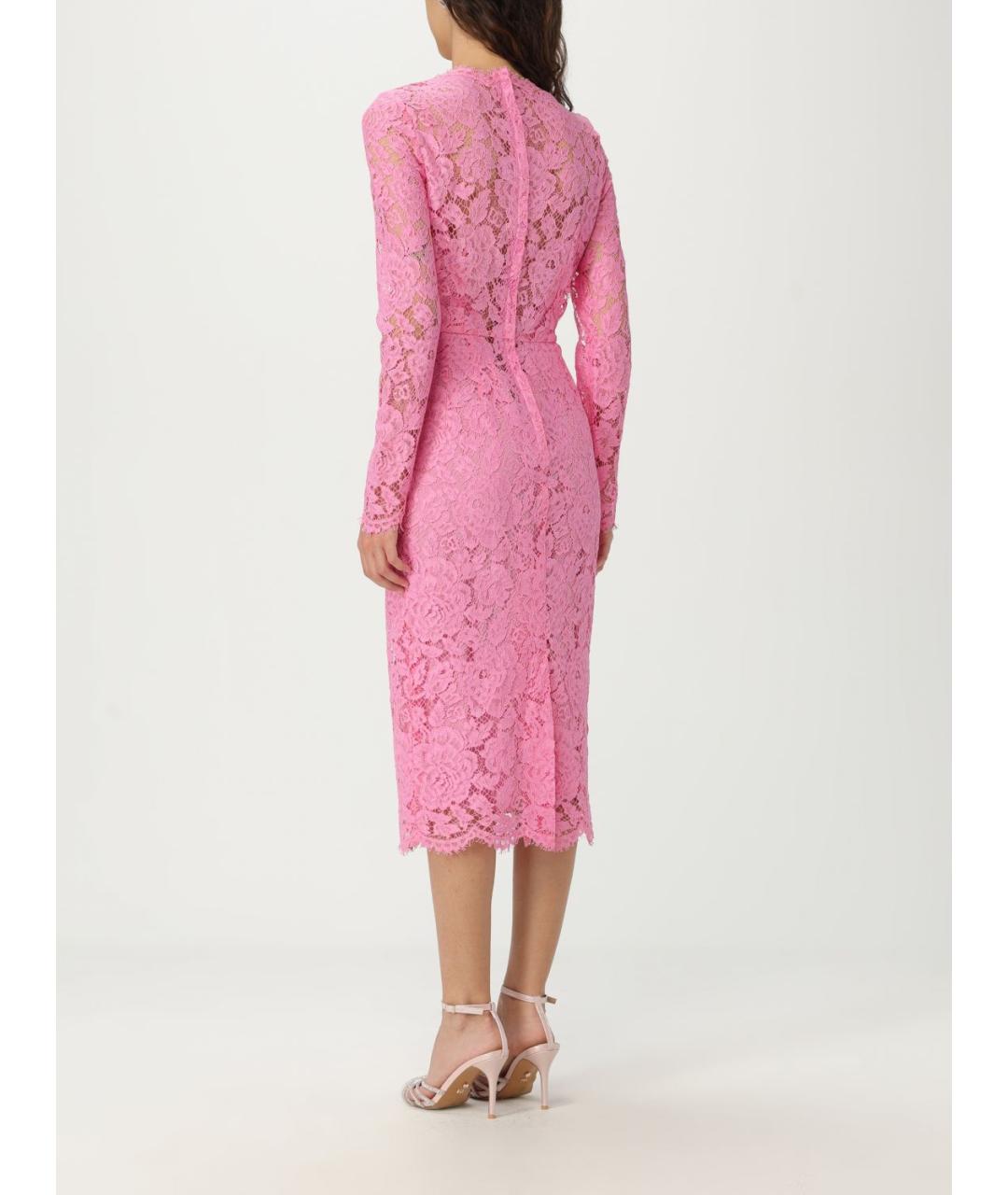 DOLCE&GABBANA Розовое повседневное платье, фото 3