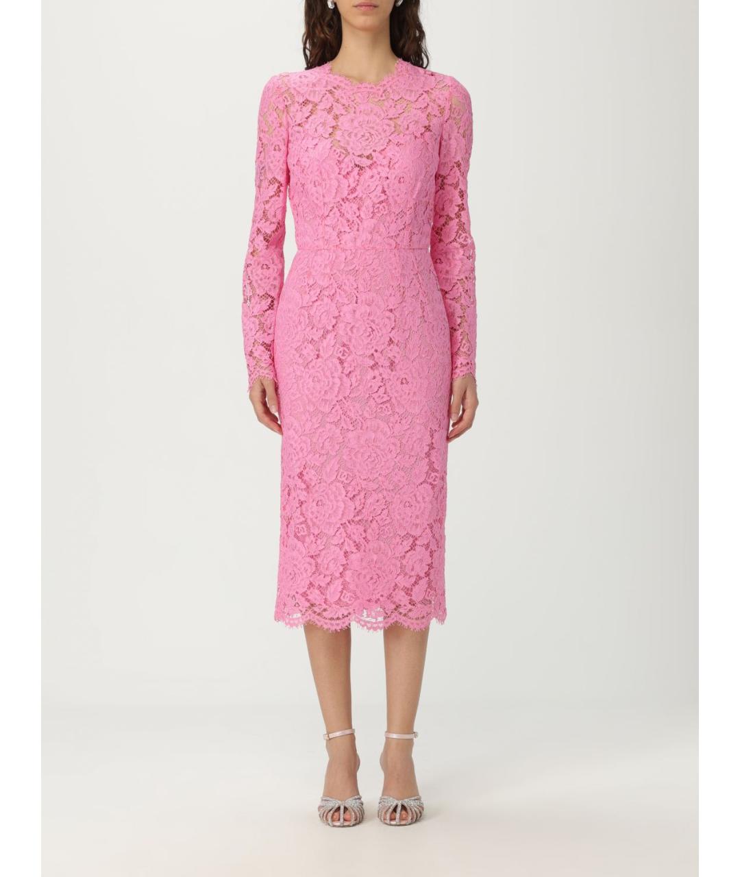 DOLCE&GABBANA Розовое повседневное платье, фото 2