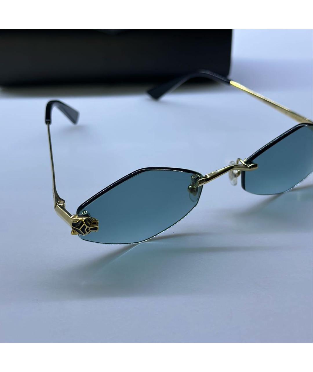 CARTIER Зеленые металлические солнцезащитные очки, фото 2