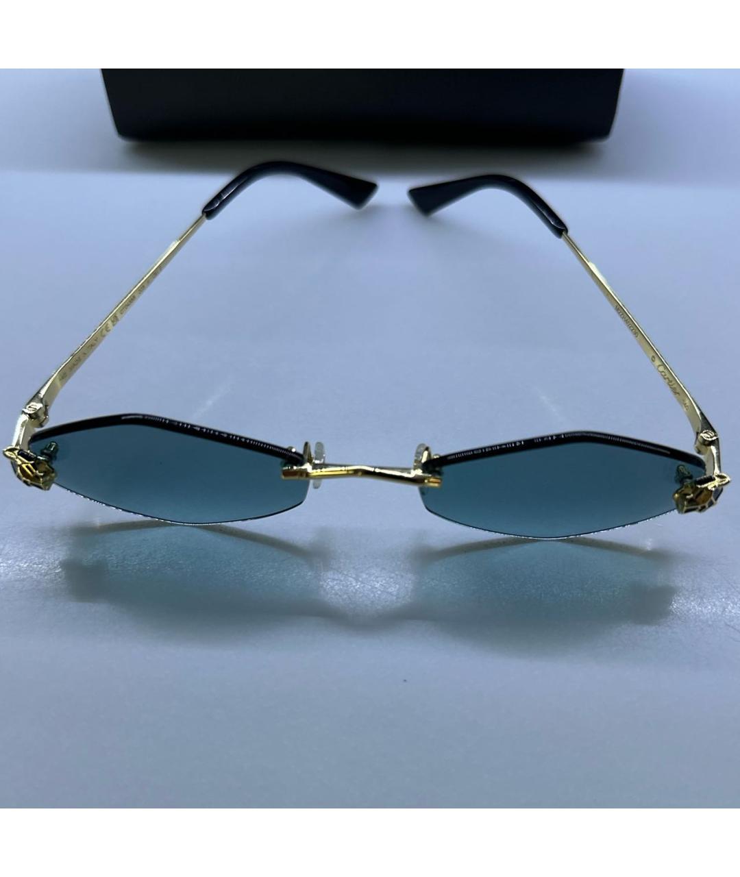 CARTIER Зеленые металлические солнцезащитные очки, фото 5