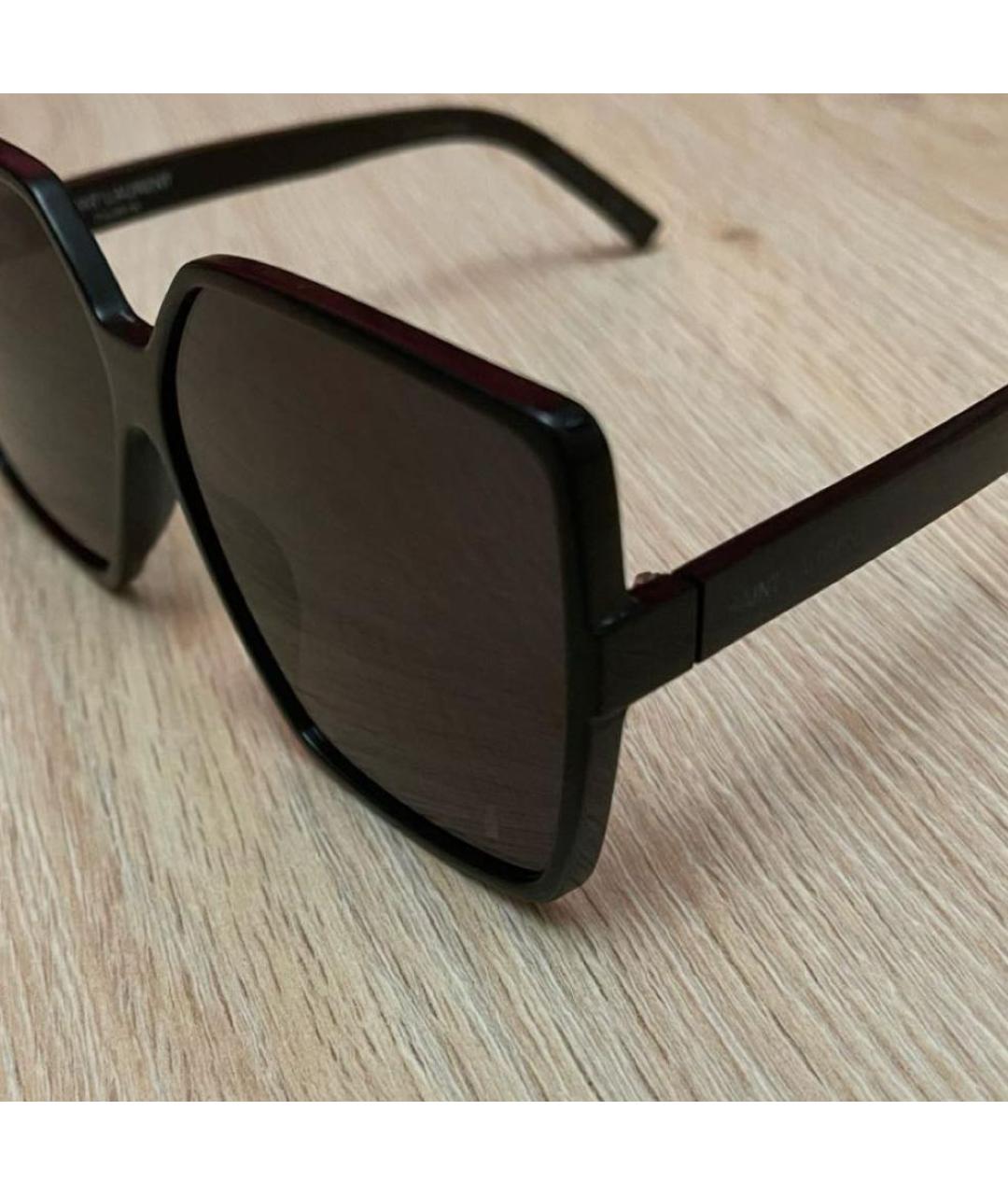 SAINT LAURENT Черные пластиковые солнцезащитные очки, фото 3