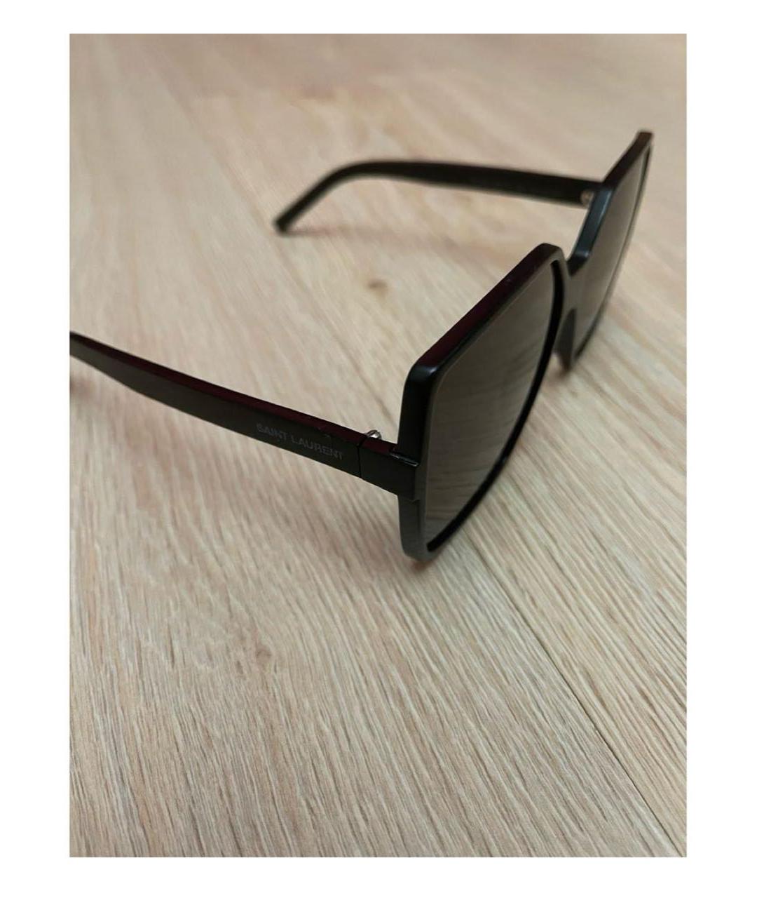 SAINT LAURENT Черные пластиковые солнцезащитные очки, фото 2